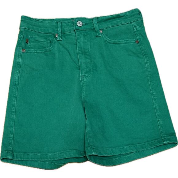 Judy Blue Green Garment Dyed Denim Shorts Size Medium - Picture 1 of 9